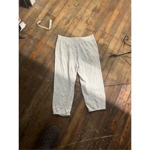 Vs victorias secret lt grey sweatpants capri mesh sz medium